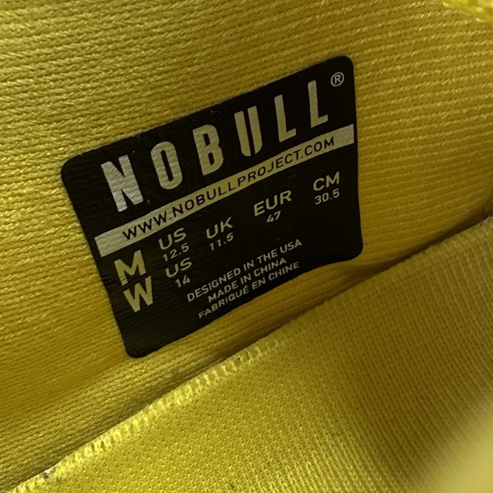 NoBull SuperFabric Trainers Lemon Drop Yellow Shoes Men's 12.5 Women's 14 Unisex